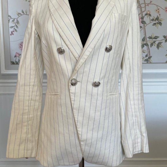 Veronica Beard White/Ivory with thin Navy stripes. Size 0. - Picture 4 of 8